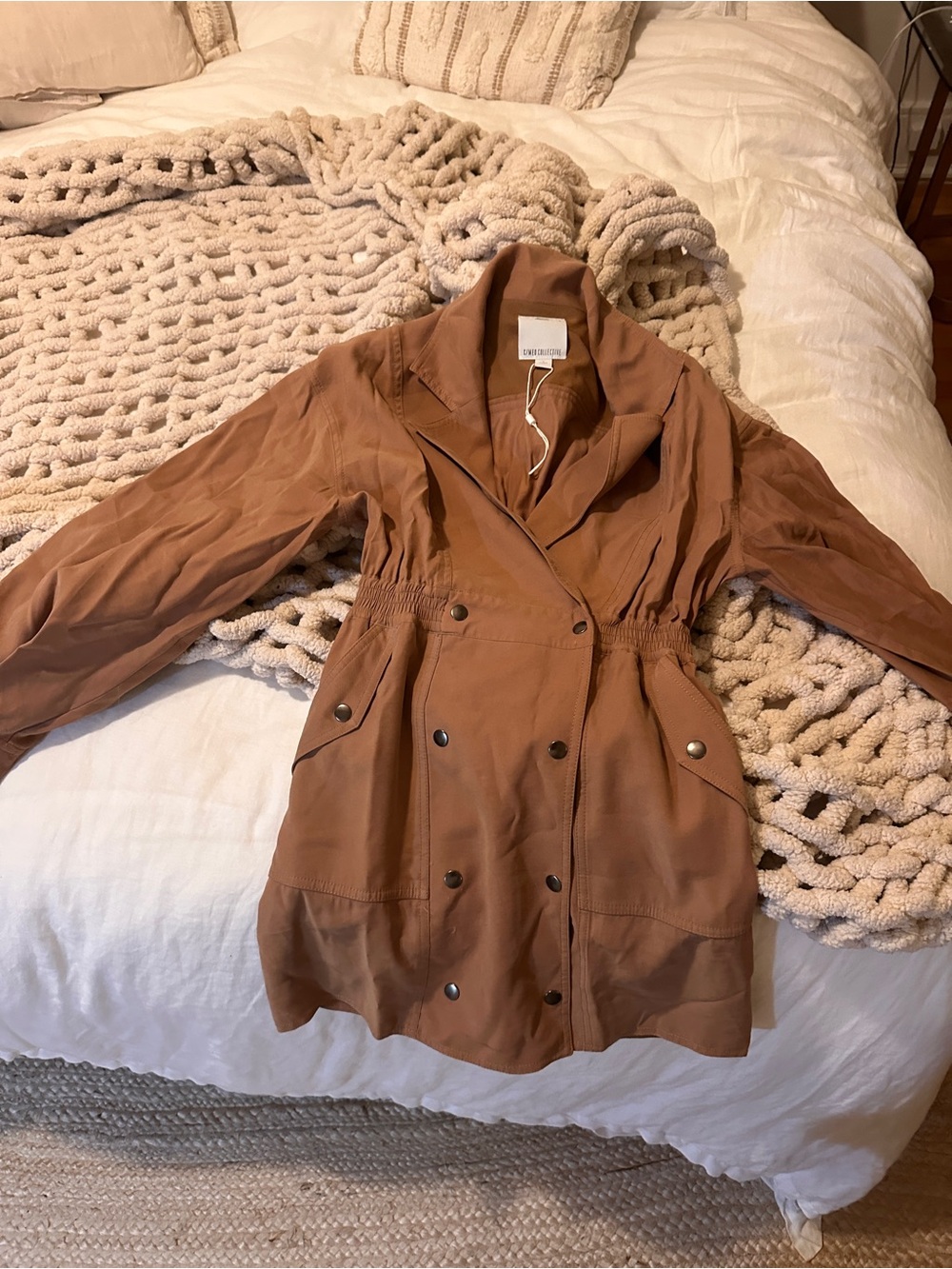 C/MEO Collective Rust-Tan Utility Dress with Snap Front